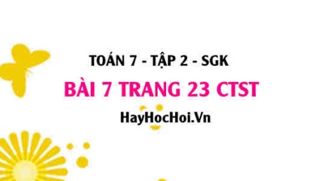 Bài 7 trang 23 Toán 7 Tập 2 Chân trời sáng tạo